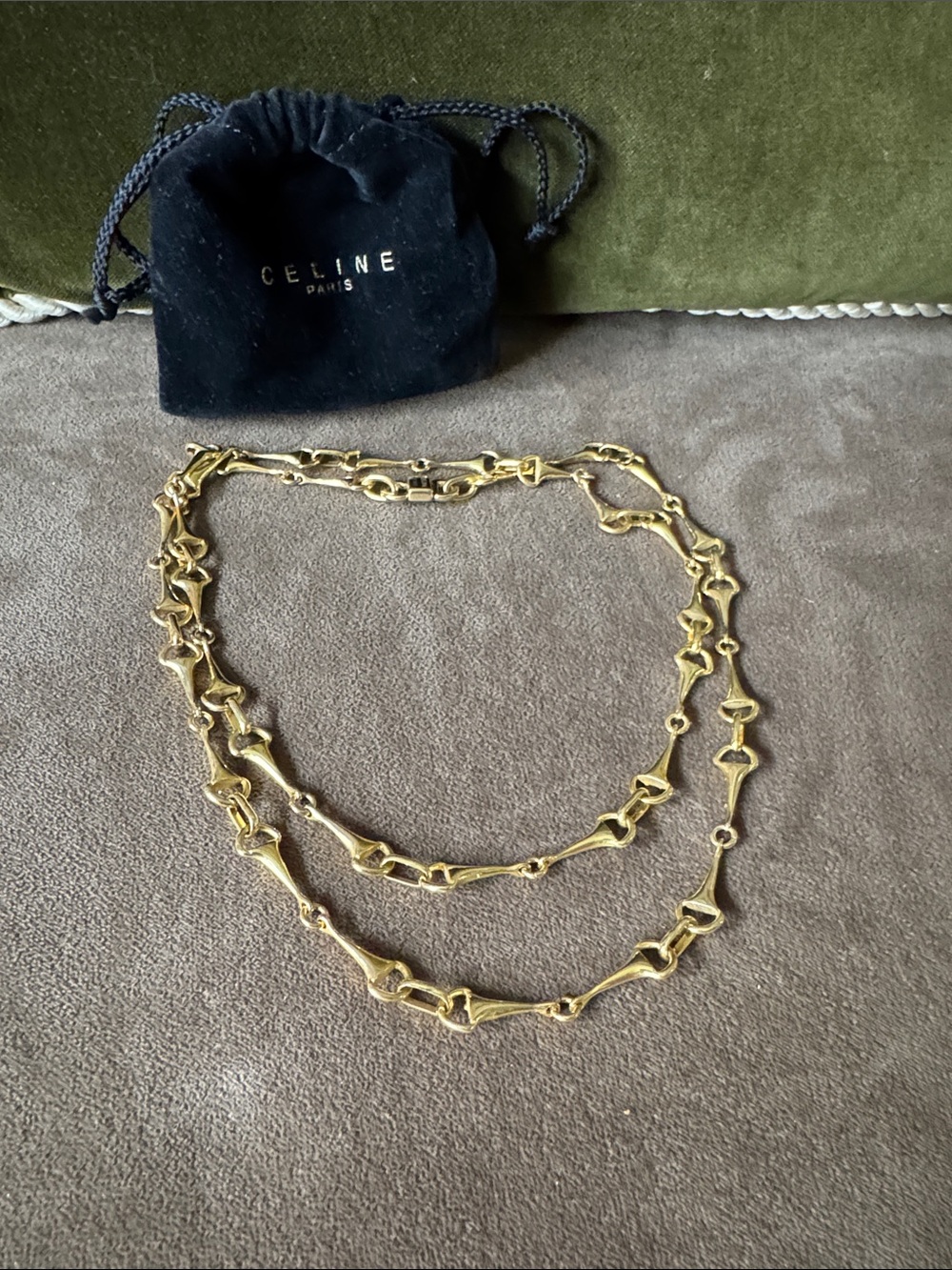 Celine Horse Bit  Gold Link Necklace - Picture 4 of 4